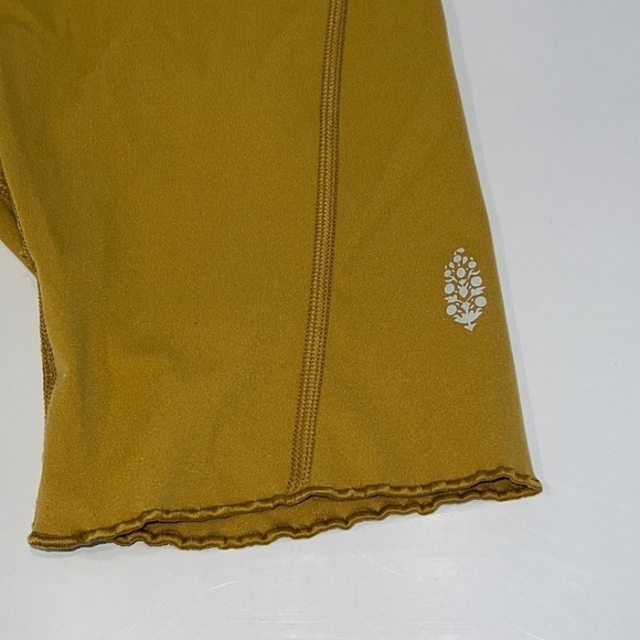 FREE People Yellow Mustard Heart Rate Biker Shorts Size Small in Alchemy - Picture 7 of 15